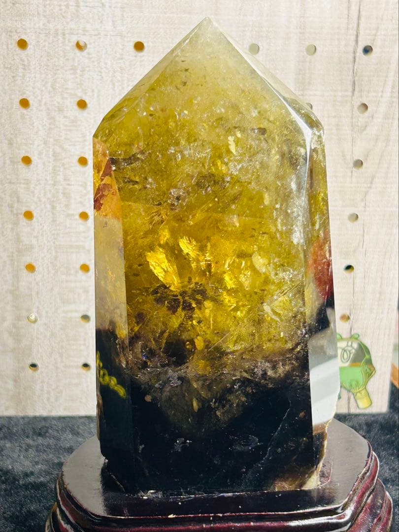 虹入り★シトリンスモーキー共生1300ｇ超え シトリンポイント