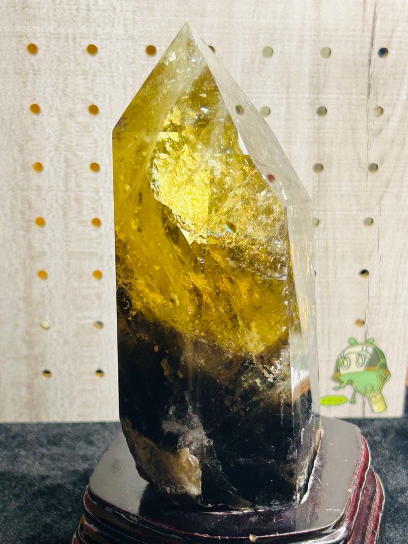 虹入り★シトリンスモーキー共生1300ｇ超え シトリンポイント