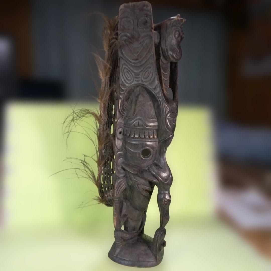 Tao　パプアニューギニア　木彫像　オブジェ　木製　木彫り　雑貨