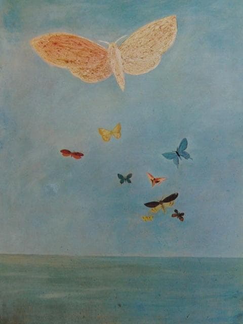 三岸好太郎、【海洋を渡る蝶】、新品高級額 額装付、年代物・希少画集画