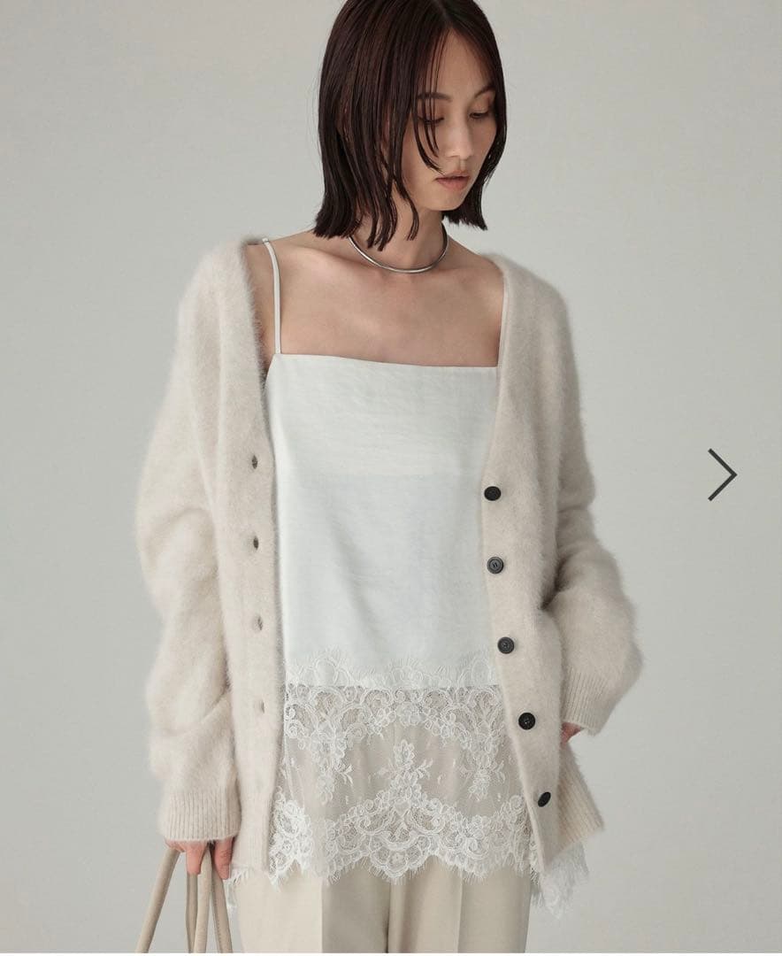 【新品】BABYLON　ヘムレースキャミソール　ホワイト