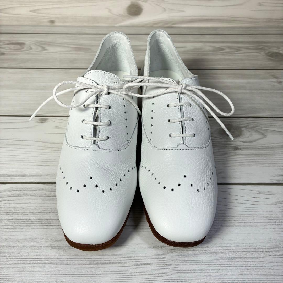 137【ほぼ新品】アルシュ SADIZIレースアップシューズ 本革 白 37