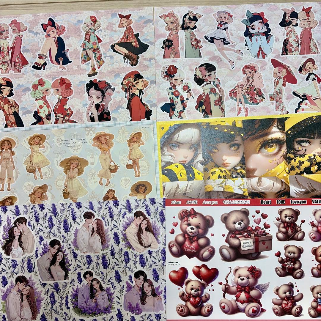 値下げ 海外マステ　コラージュ素材 デザインペーパーなど大量まとめ売り☆