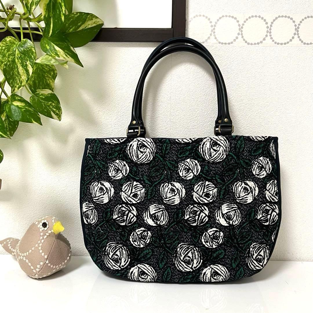 ミナペルホネン　ハンドメイドバッグ　マチ付きトートバッグ