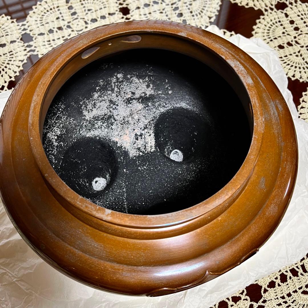 風炉師 麻生雄芳 唐銅 朝鮮風炉 釜添 共箱 茶道具 煎茶道具 茶室 鉄瓶