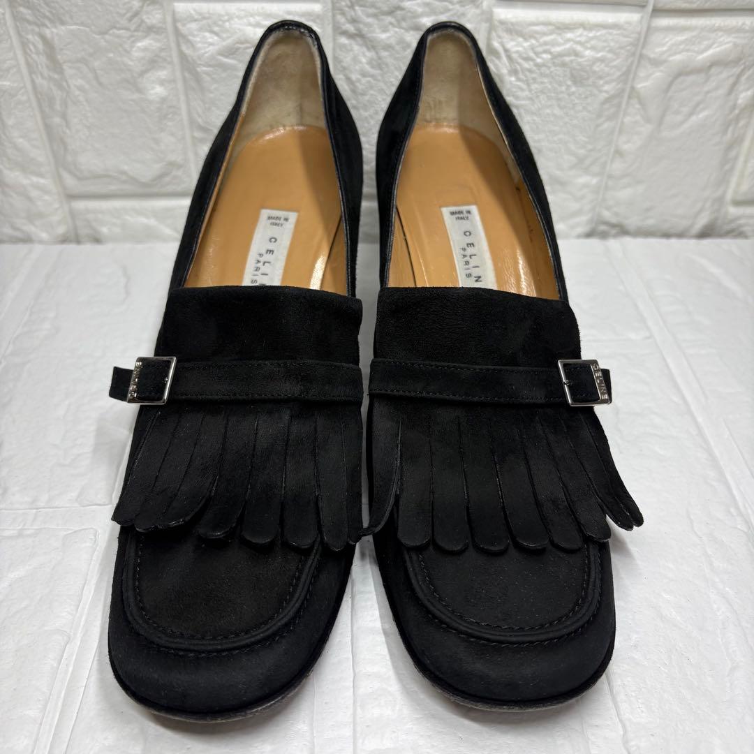 セール‼️【希少】 CELINE セリーヌ スエード フリンジ ローファー 黒