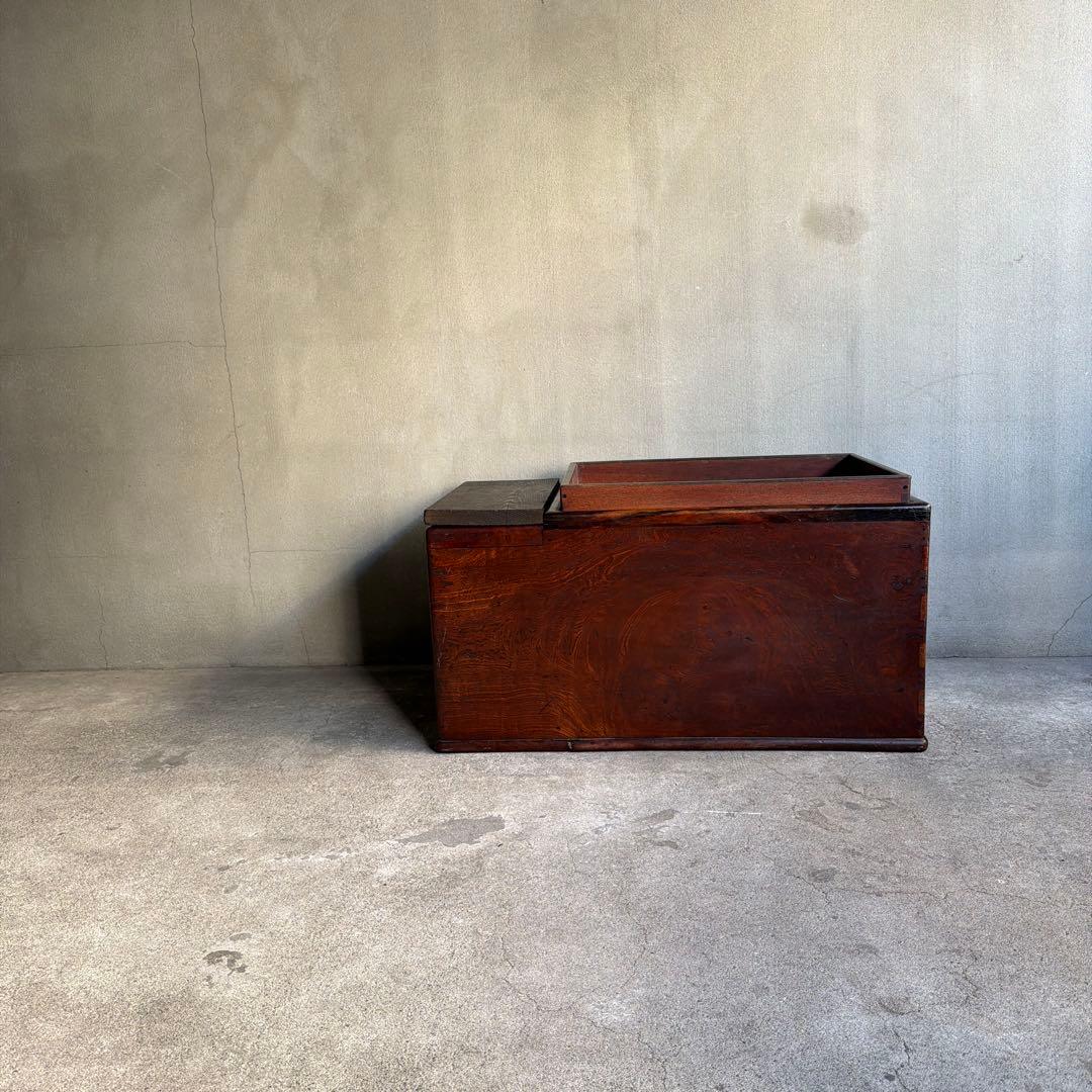 当時物　関東火鉢 欅 長火鉢　欅　黒柿　猫板　時代家具　アンティーク