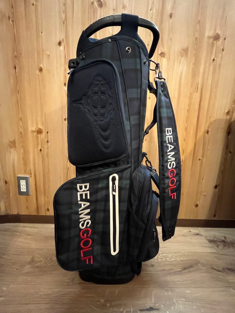 BEAMS GOLF チェック柄キャディバッグ