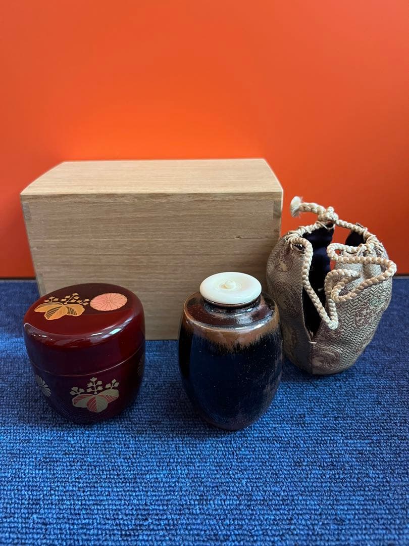 1176  茶入　棗　セット　蒔絵