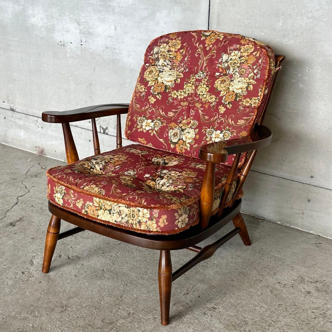 ✿飛騨産業✿ キツツキマーク 花柄 ソファー乗鞍シリーズ アームチェアー