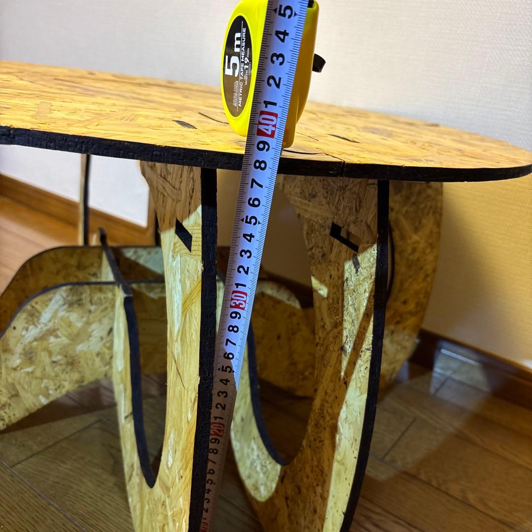 OSBボード 円形テーブル 約75cm ドーナツ テーブル✨