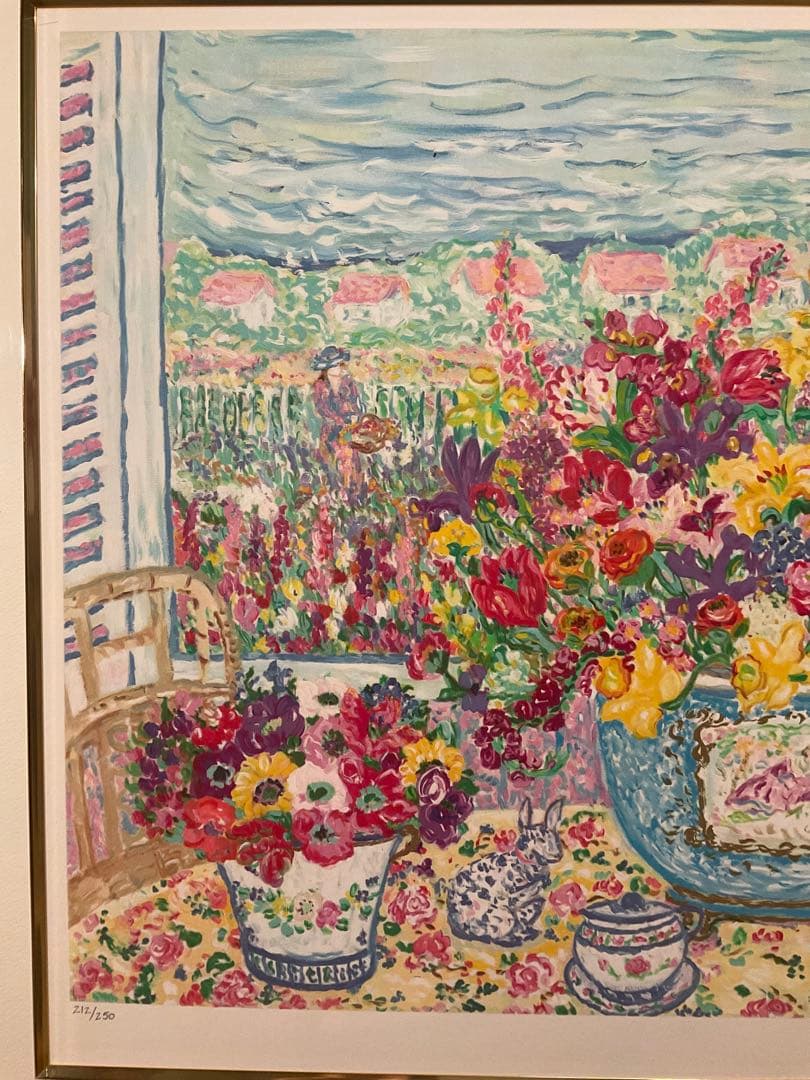 レスリー・セイヤー　「フレグラントブーケ」　シルクスクリーン　直筆サイン有り