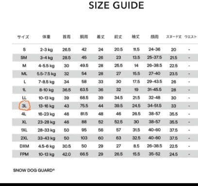 ALPHAICON スノードッグガード 3Lサイズ