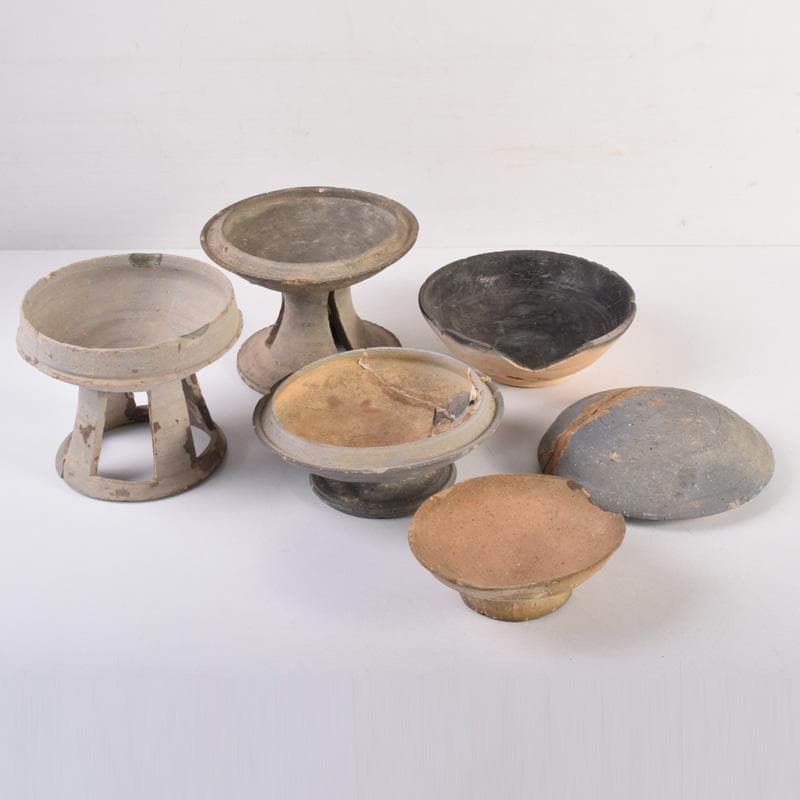 朝鮮美術　須恵器　新羅土器　新羅無釉土　6点まとめて　V　8342A