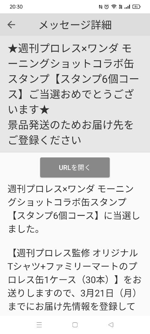 ワンダ　プロレス　週間プロレス　有田　当選品　激レア　全国50着　新日　全日