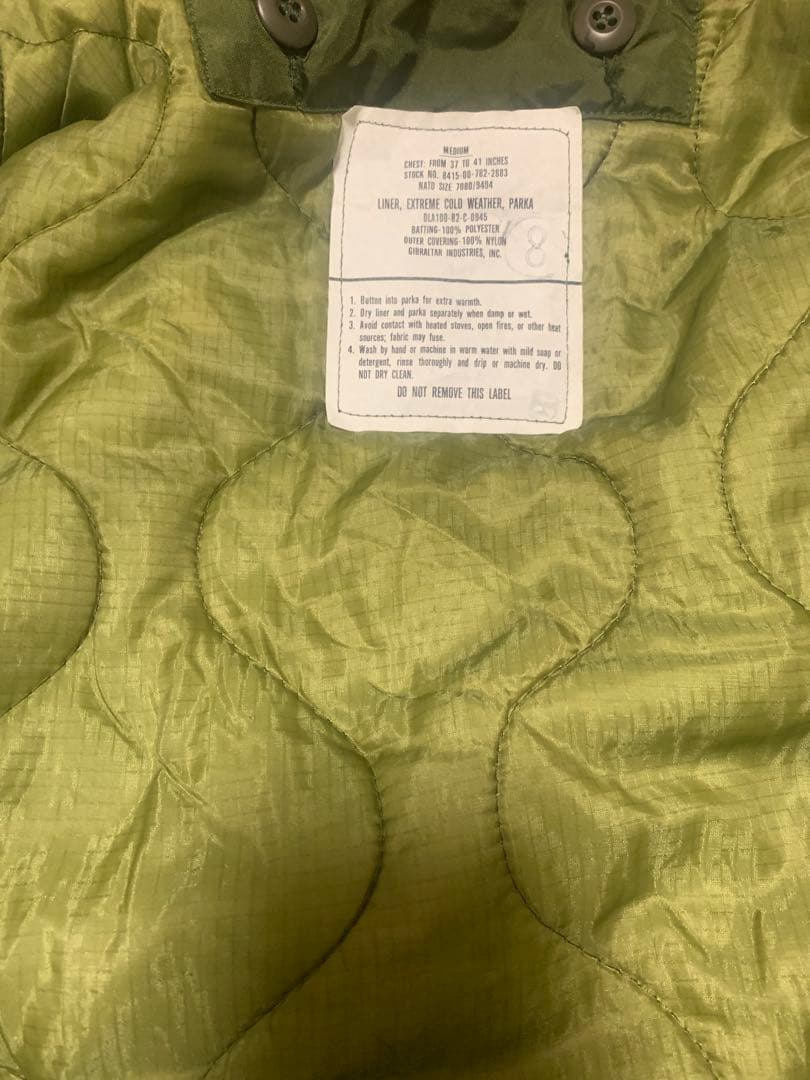 80s/M-65/フィッシュテールパーカー/モッズコート/M/フルセット/カーキ