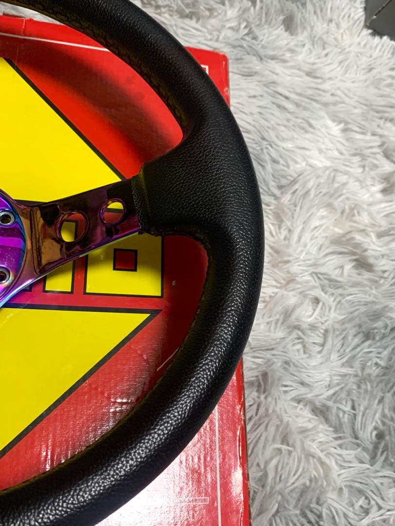 希少　ネオクロームスポーク　レザーステアリング　350mm 即納◎