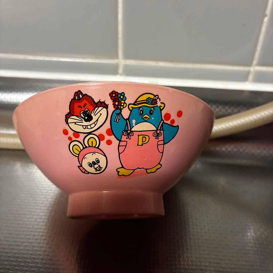 平成初期　レア　NHKキャラクター にこにこぷん食器 茶碗　ピンク
