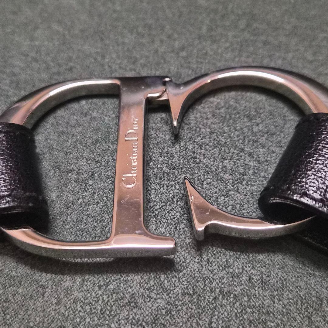 Christian Dior CDバックル トロッタージャガード ベルト 黒