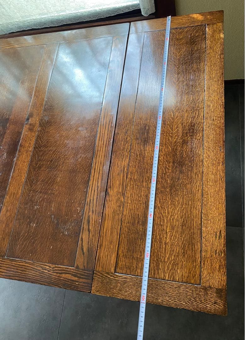 送料込み三越イギリスアンティークドローリーフテーブル（伸縮可能）