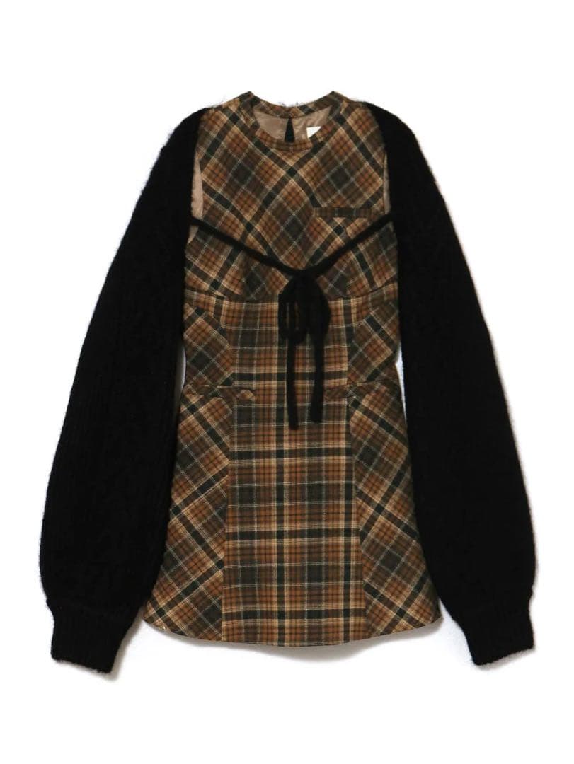 ワンピース Mimi check set mini dress andmary