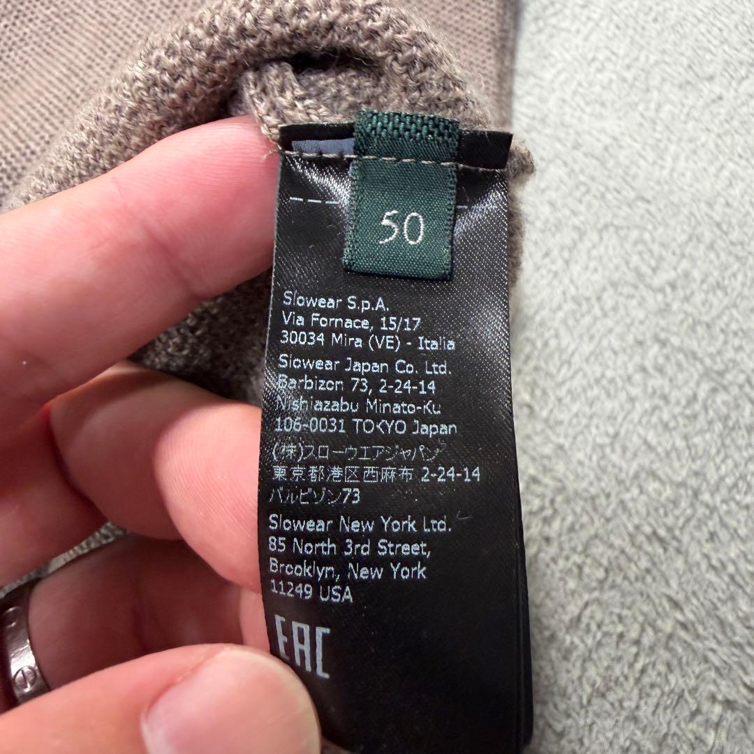 ザノーネ　50サイズ　丸首　ニット　セーター　グレージュ系