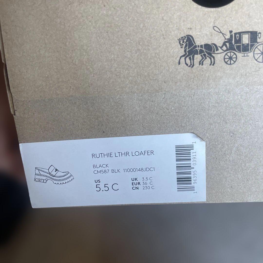 COACH ブラックレザー ローファー