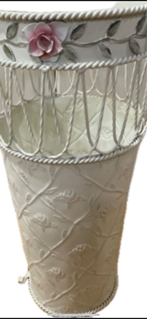 ロココ♦️ローズモチーフ♦️ホワイト シャビー♦️傘立て 長物の収納♦️送料込