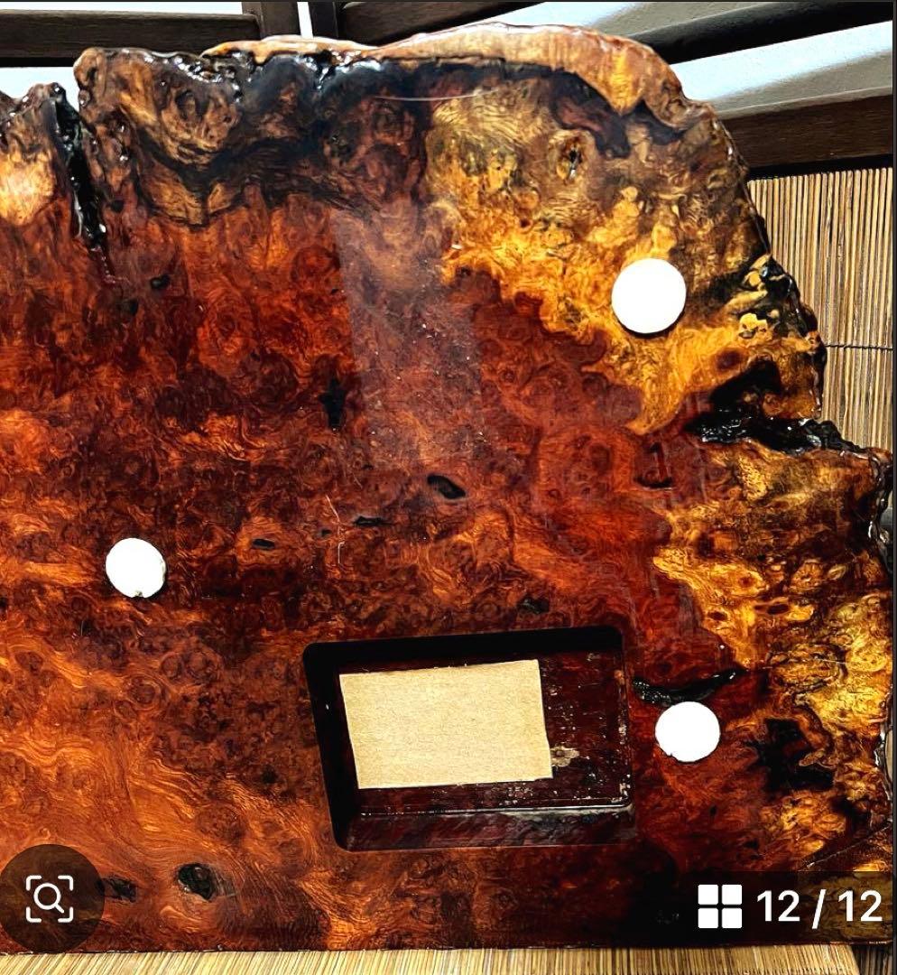 天然時代木 花梨 玉杢 瘤 花台 香台 盆栽台 敷板 約54㎝