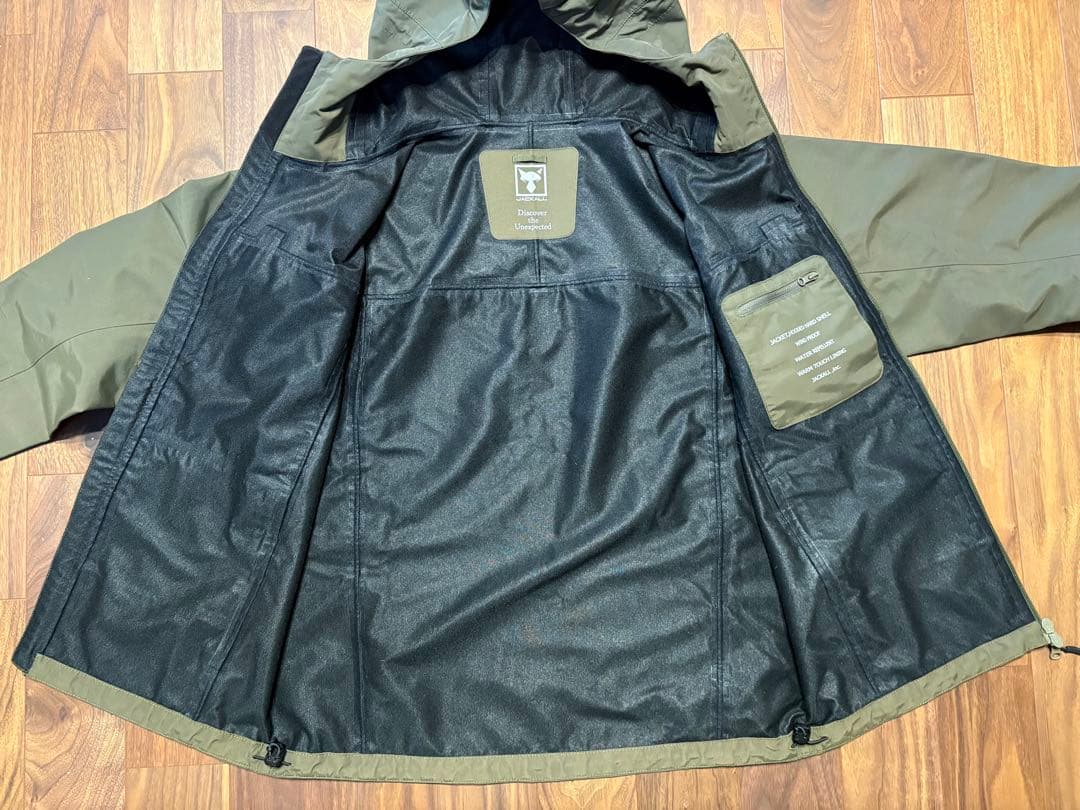 JACKALL ジャッカル　ハードシェルジャケット　アーミーグリーン　Mサイズ