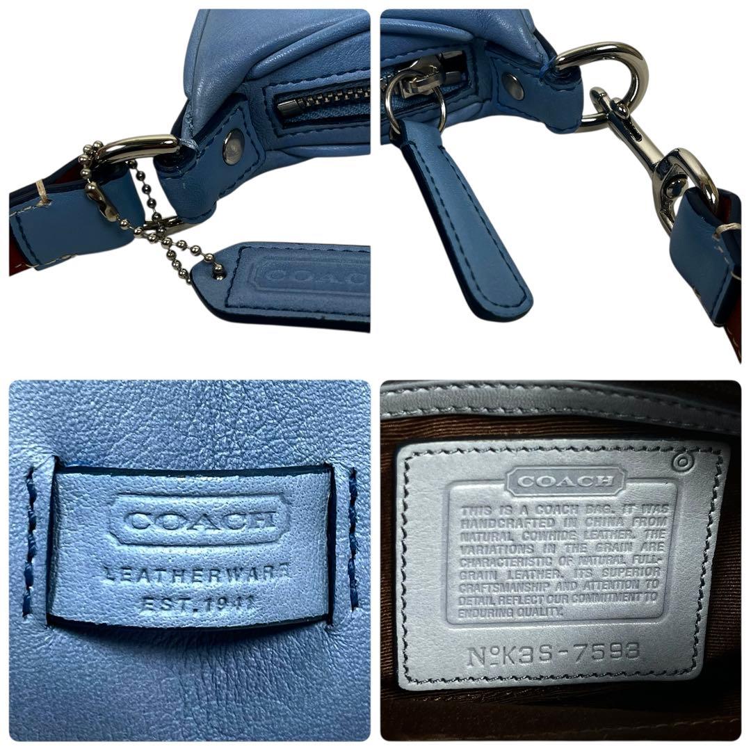 コーチ　ワンショルダーバッグ　アクセサリーポーチ　ハンドバッグ　レザー　ロゴ