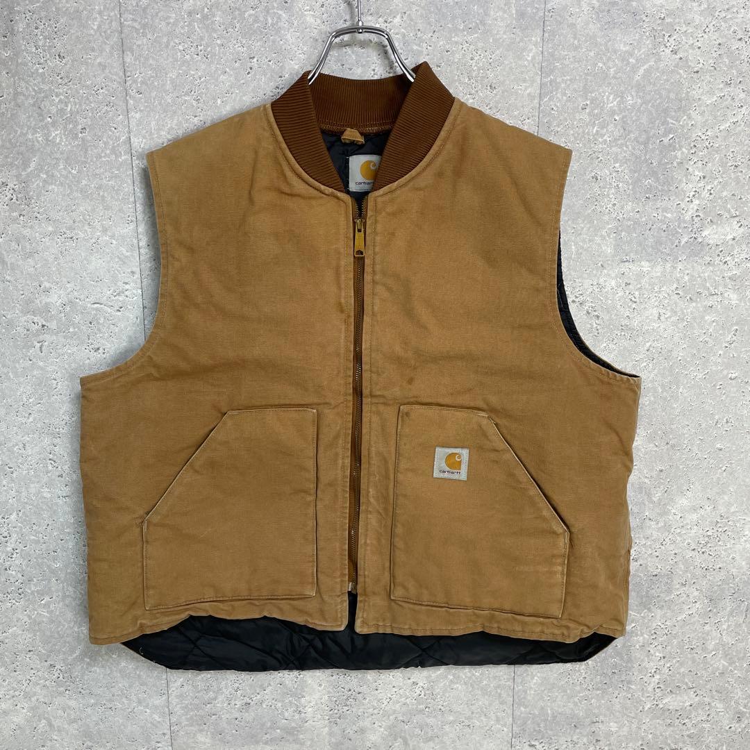 カーハート　ダックベスト　ブラウン　キルティング　ビックサイズ2XL程度