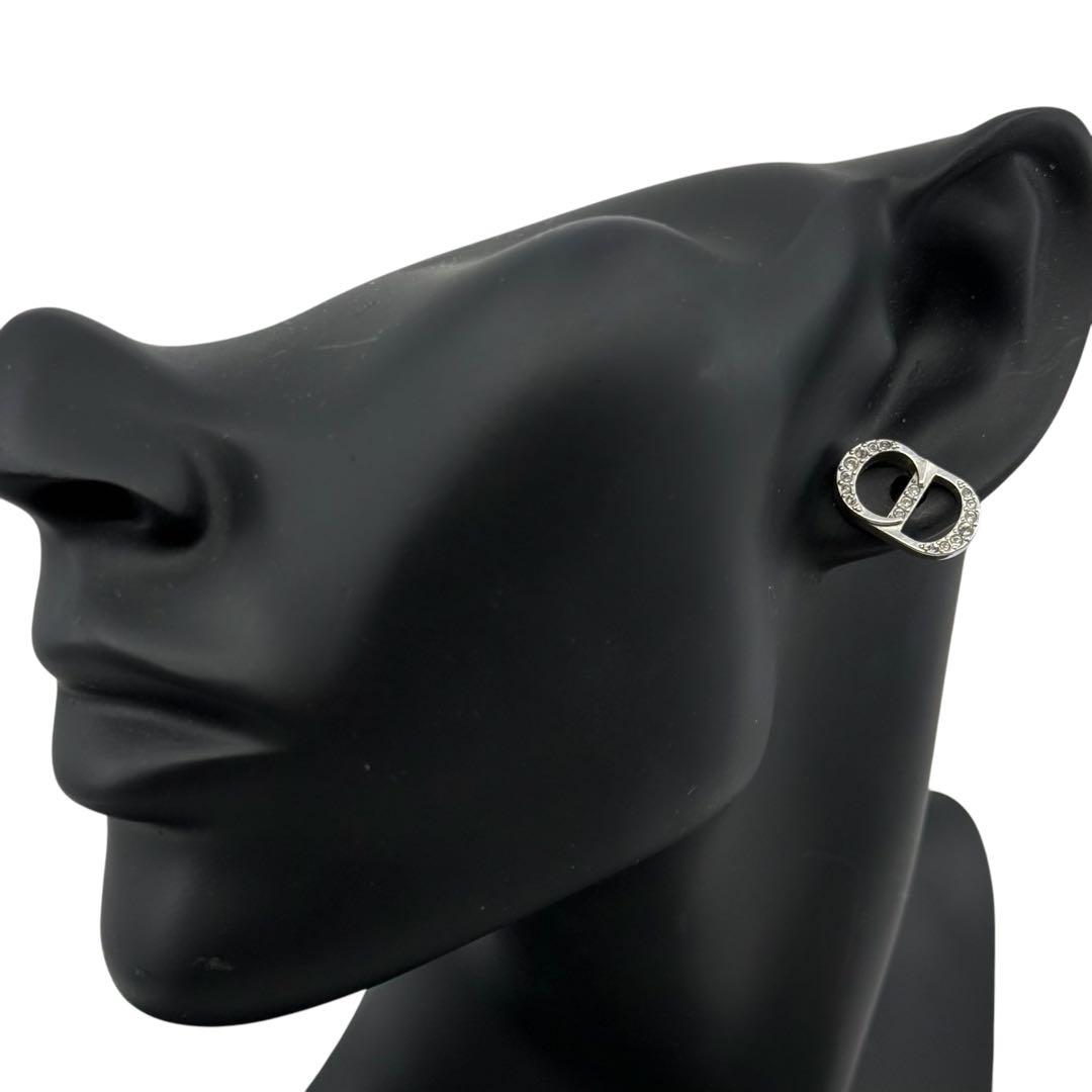 【美品】ディオール　CD ラインストーン　スタッド　ピアス　Ag925