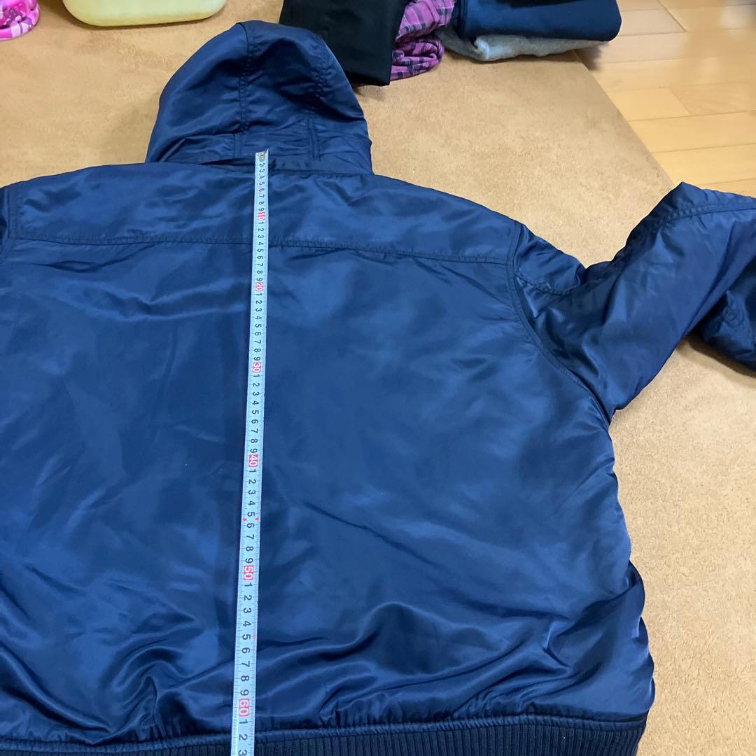 alpha フーデッドリブジャケット　ネイビー　2L