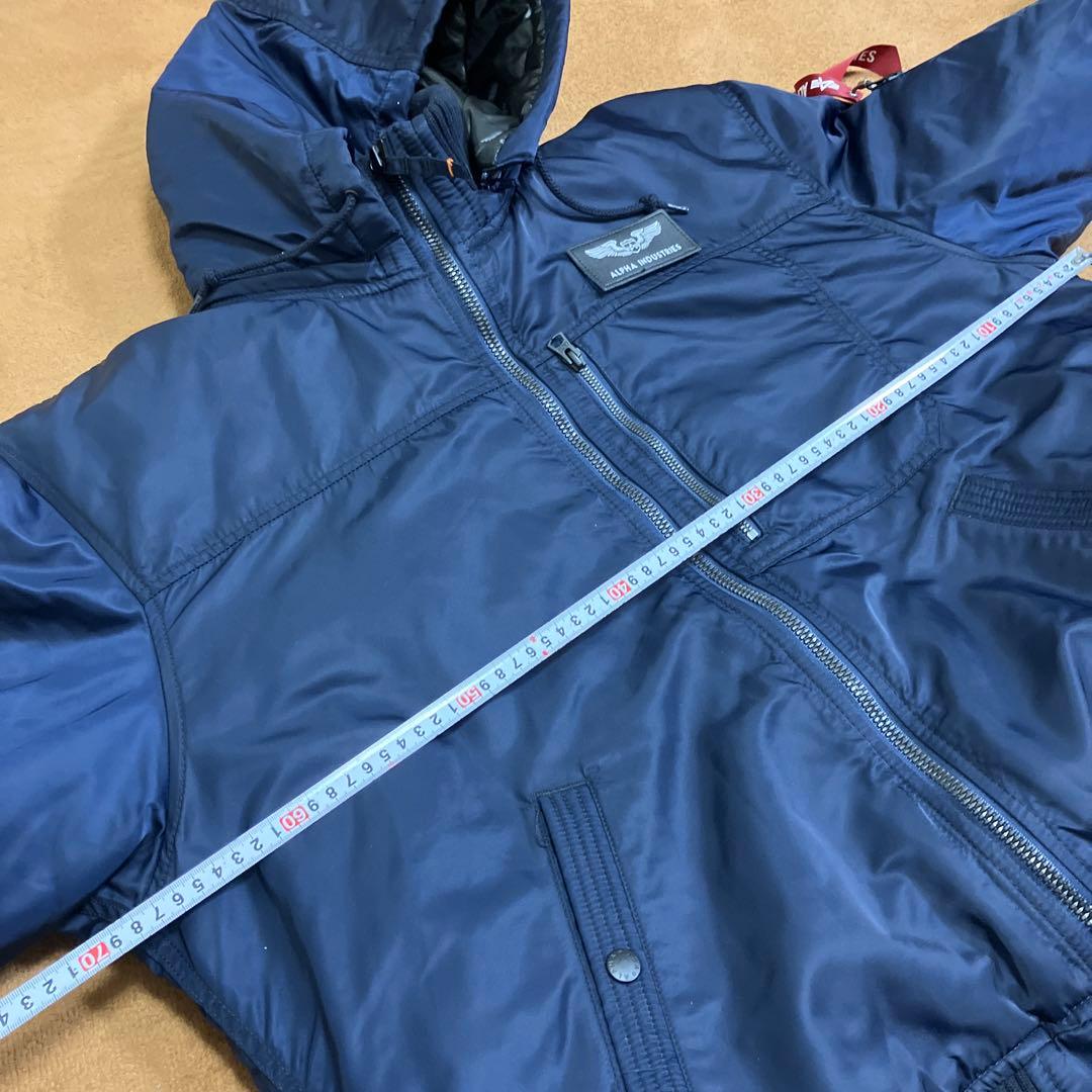 alpha フーデッドリブジャケット　ネイビー　2L