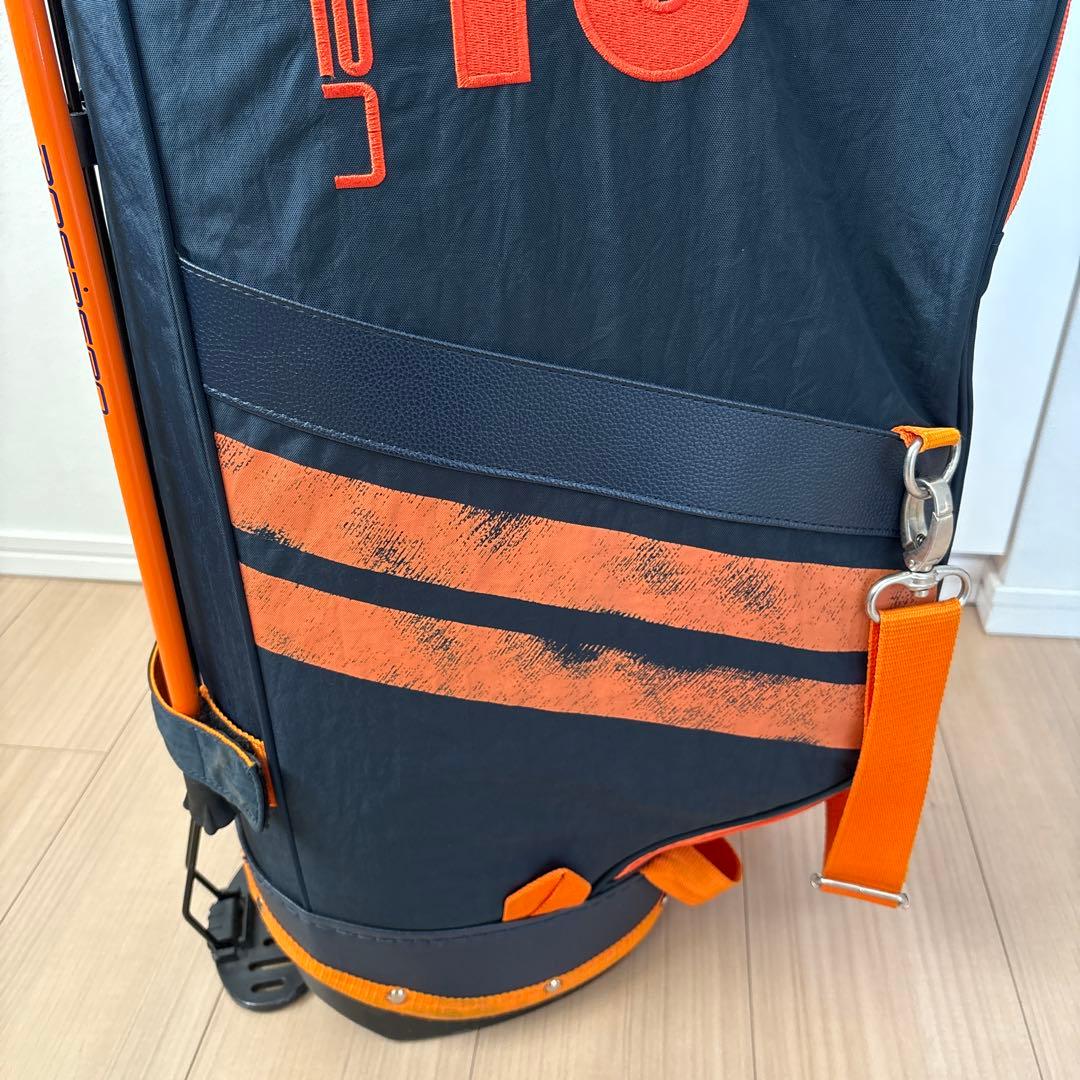 キャディバッグ 黒・オレンジ ロゴ入り