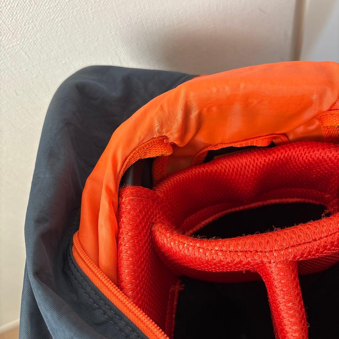 キャディバッグ 黒・オレンジ ロゴ入り