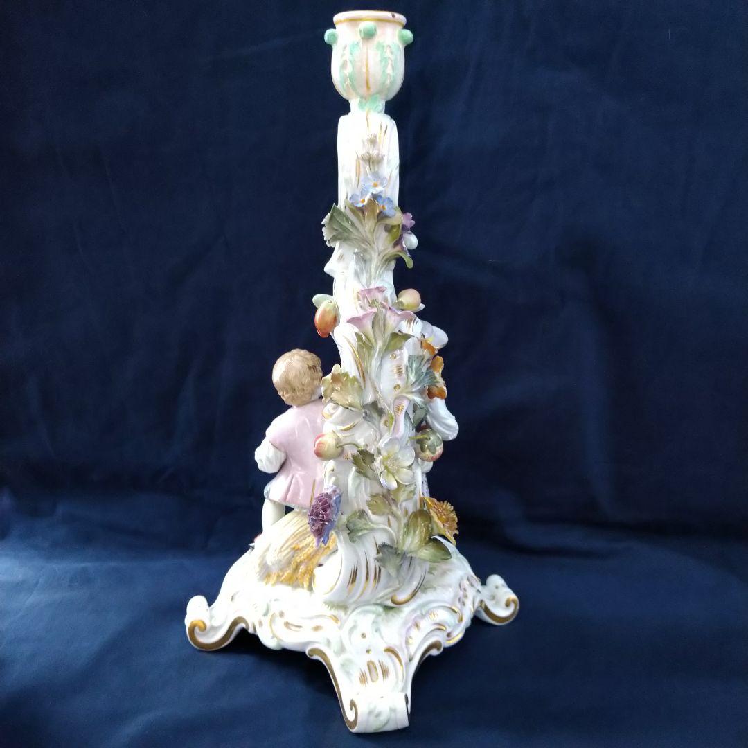 ✤1924年以前マイセン(Meissen)のキャンドルスタンド✤『春夏の寓意』✤