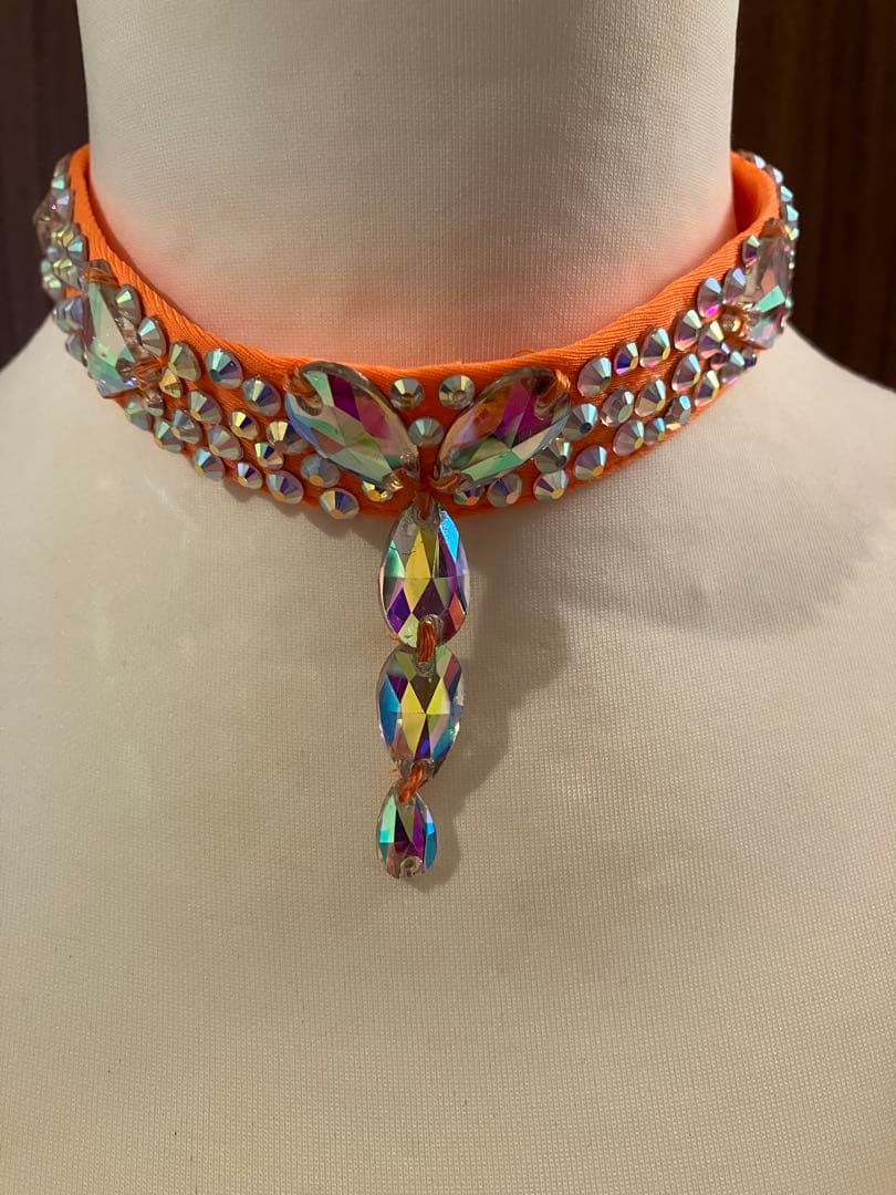 社交ダンスドレス オレンジと黒