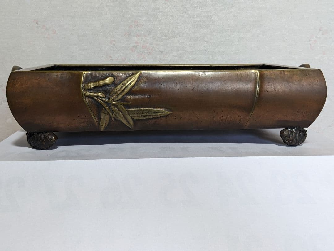 ♦中国古玩 大明宣徳 松笠 四つ足 水盤 宣徳銅 コレクション骨董品アンティーク