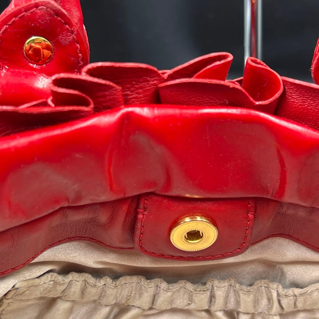 【美品】Miu Miu 2WAY Vitello Lux Y2K バッグ 赤