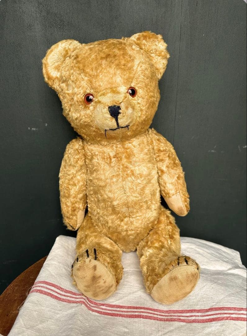フランス アンティーク ゴージャスイエローベージュ ベア