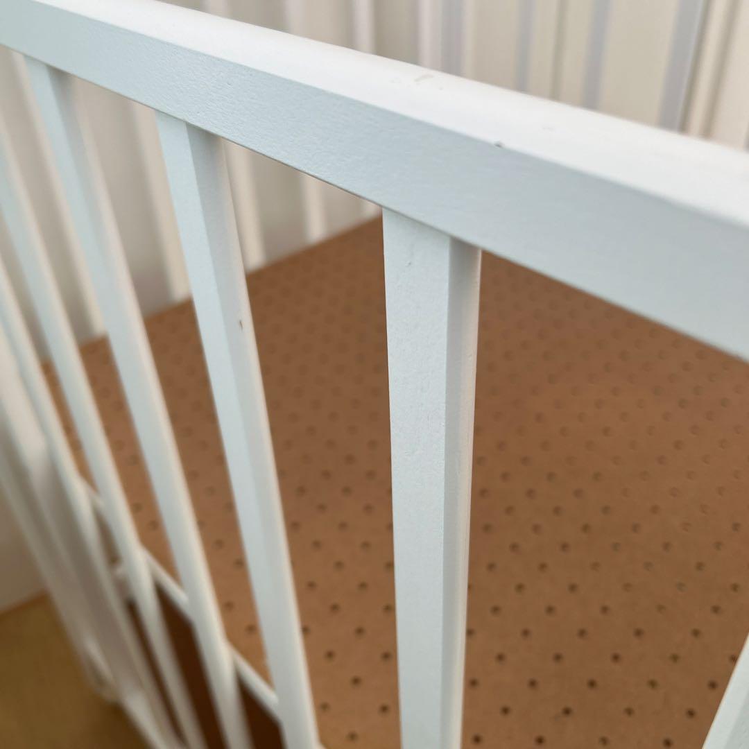 KATOJI木製ホワイトミニベビーベッド　早い者勝ち！送料込　60×90サイズ