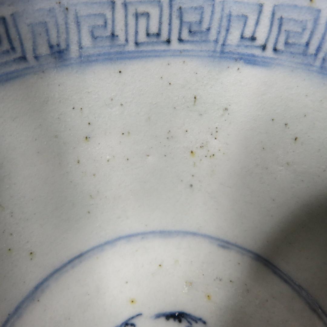 蕎麦猪口 5ケ 染付 向付 線画 古伊万里 窯傷 松竹梅 花文様