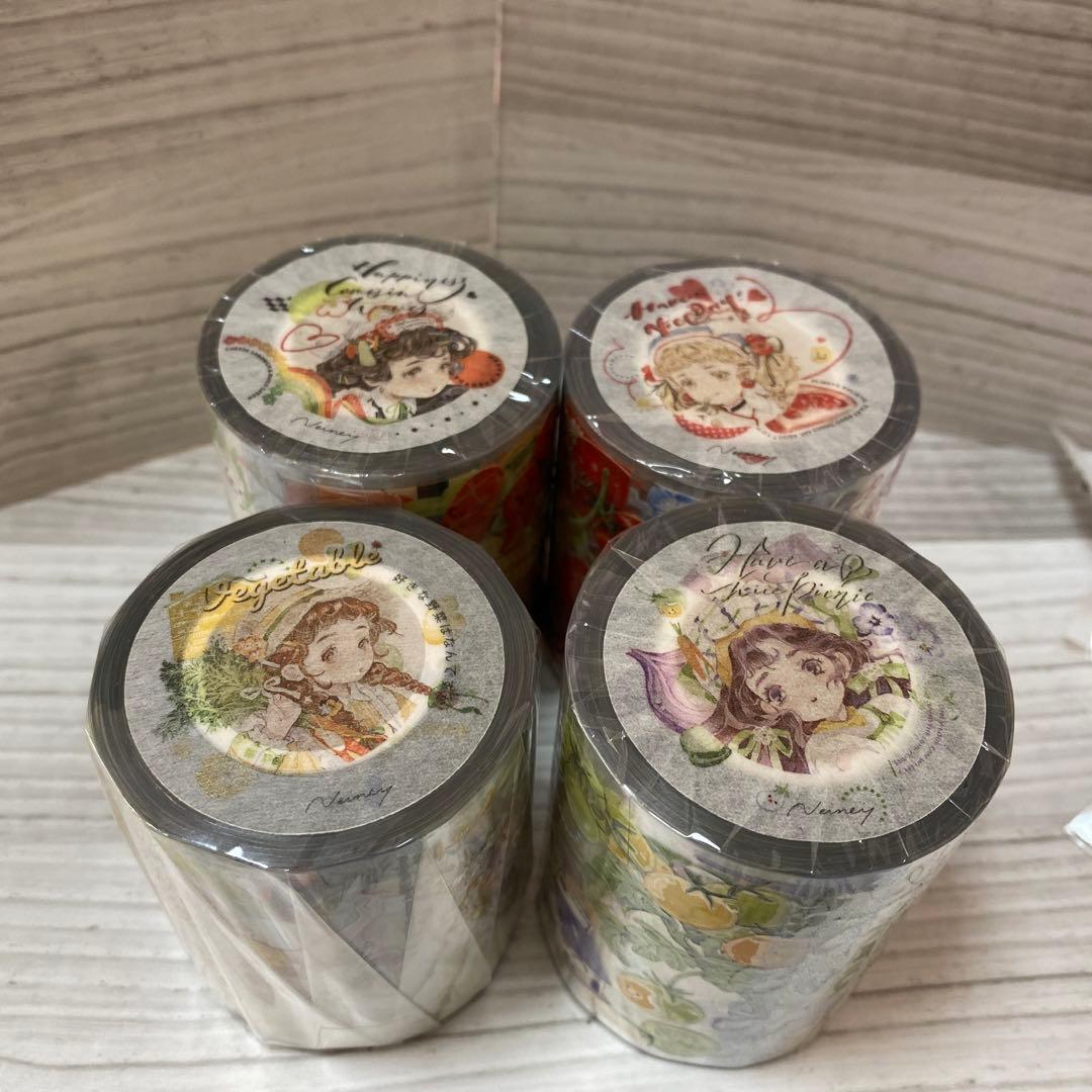 【SALE】【新品】海外マステ　野柚Neinei【美味时时季】 4本巻売り