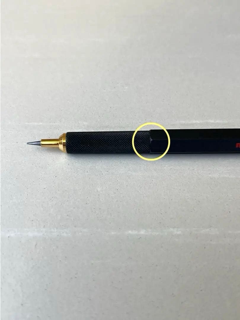 〈廃番品〉rotring 800 芯ホルダー2.0mm クラッチノック式 黒+芯