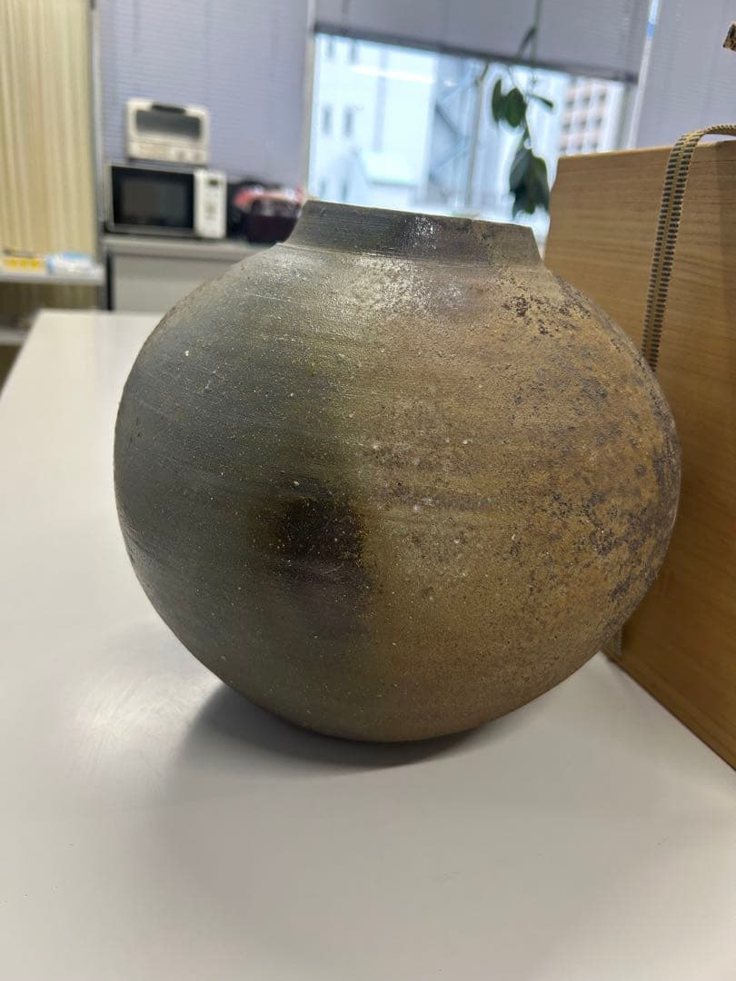 小山一草 備前焼 花器 箱あり