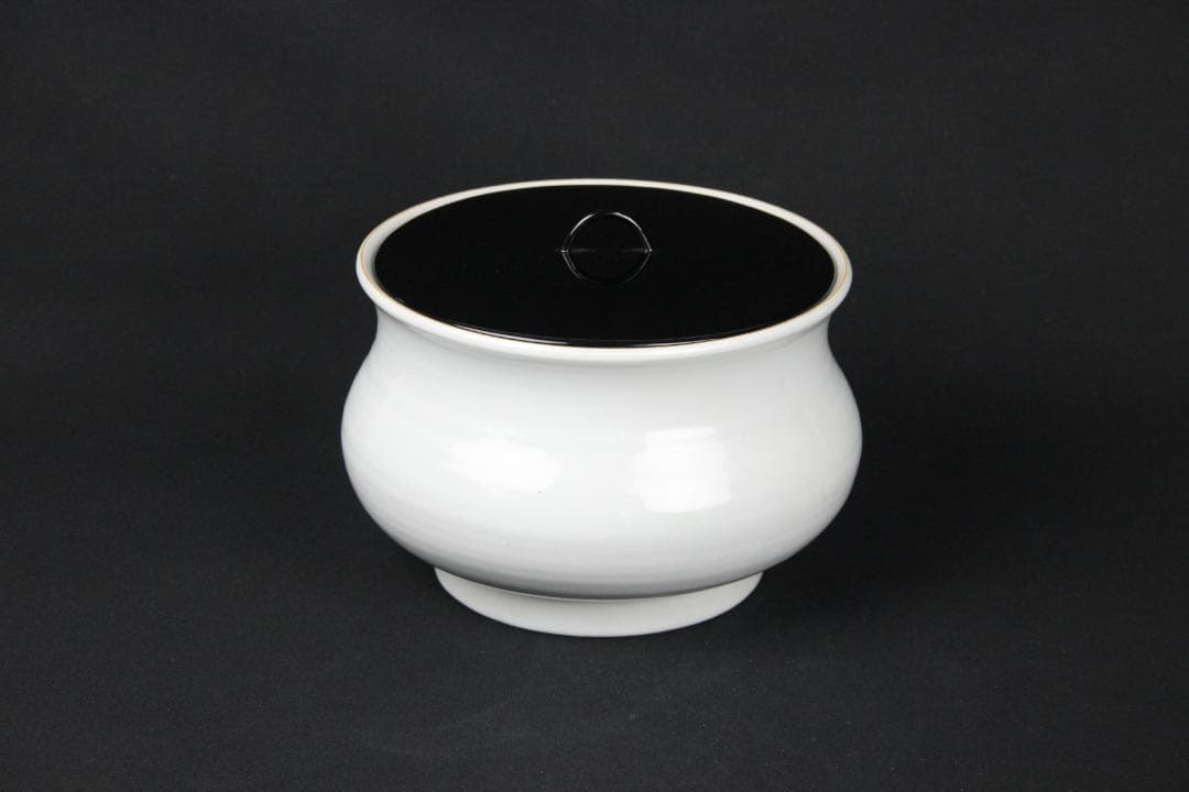 時代物 唐物　白磁　水指　蓋付　李朝白磁 NX23-7