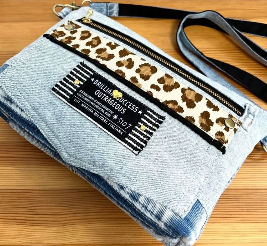 yuデニムリメイクバッグ（L）No.837 ☆バッグ（S）No.852