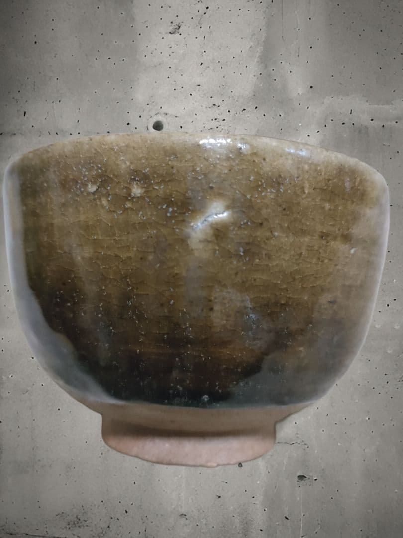 尾呂焼茶碗　江戸時代　瀬戸　鉄釉　黒褐釉　時代物　骨董